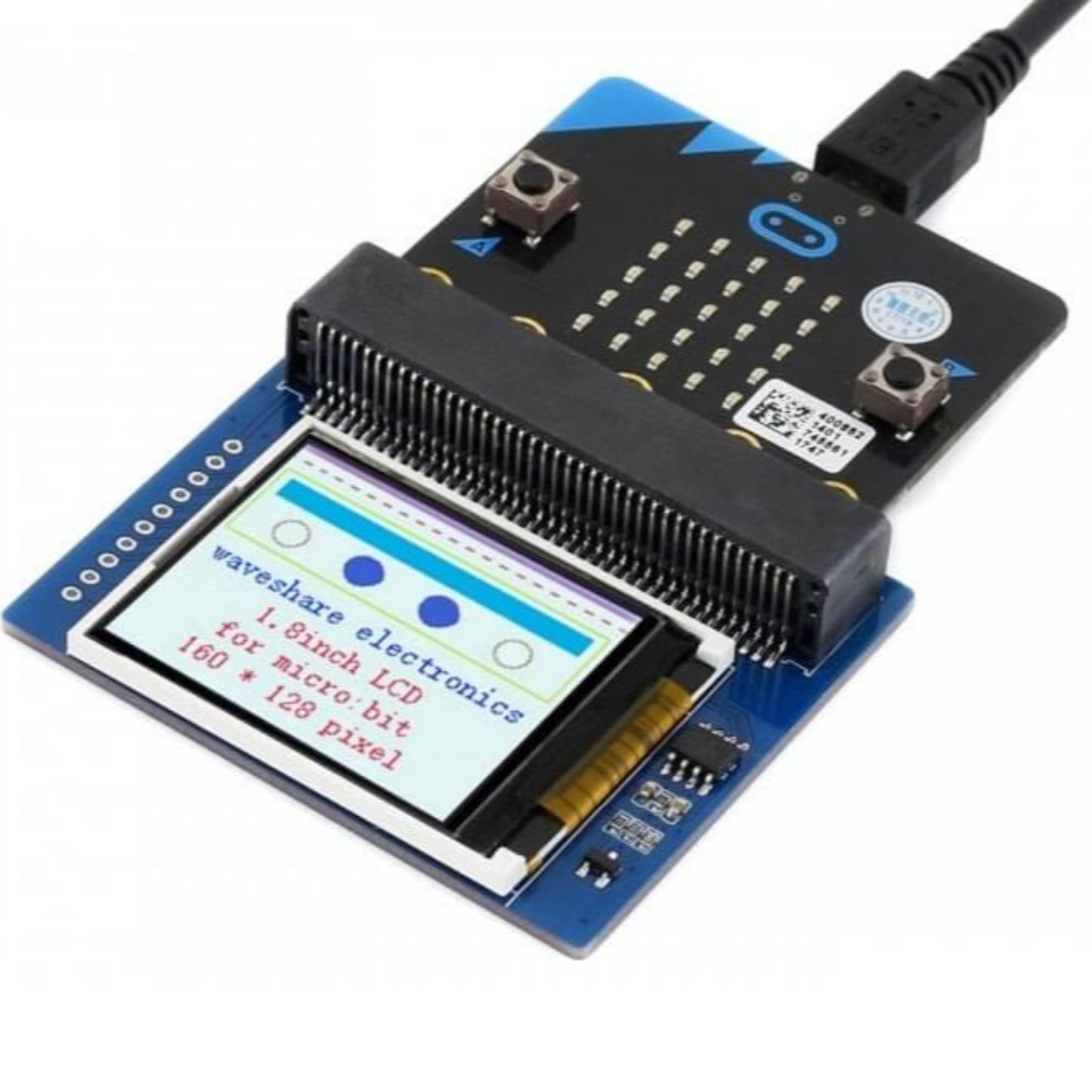 1.8-inch colorful display module for micro:bit with 160x128 resolution and vibrant colors.