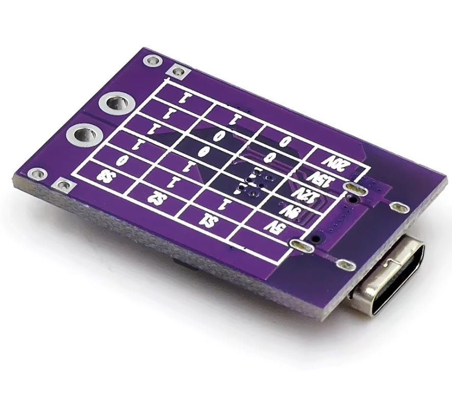 Type-C PD trigger module with multiple voltage output options for fast charging and performance stability.