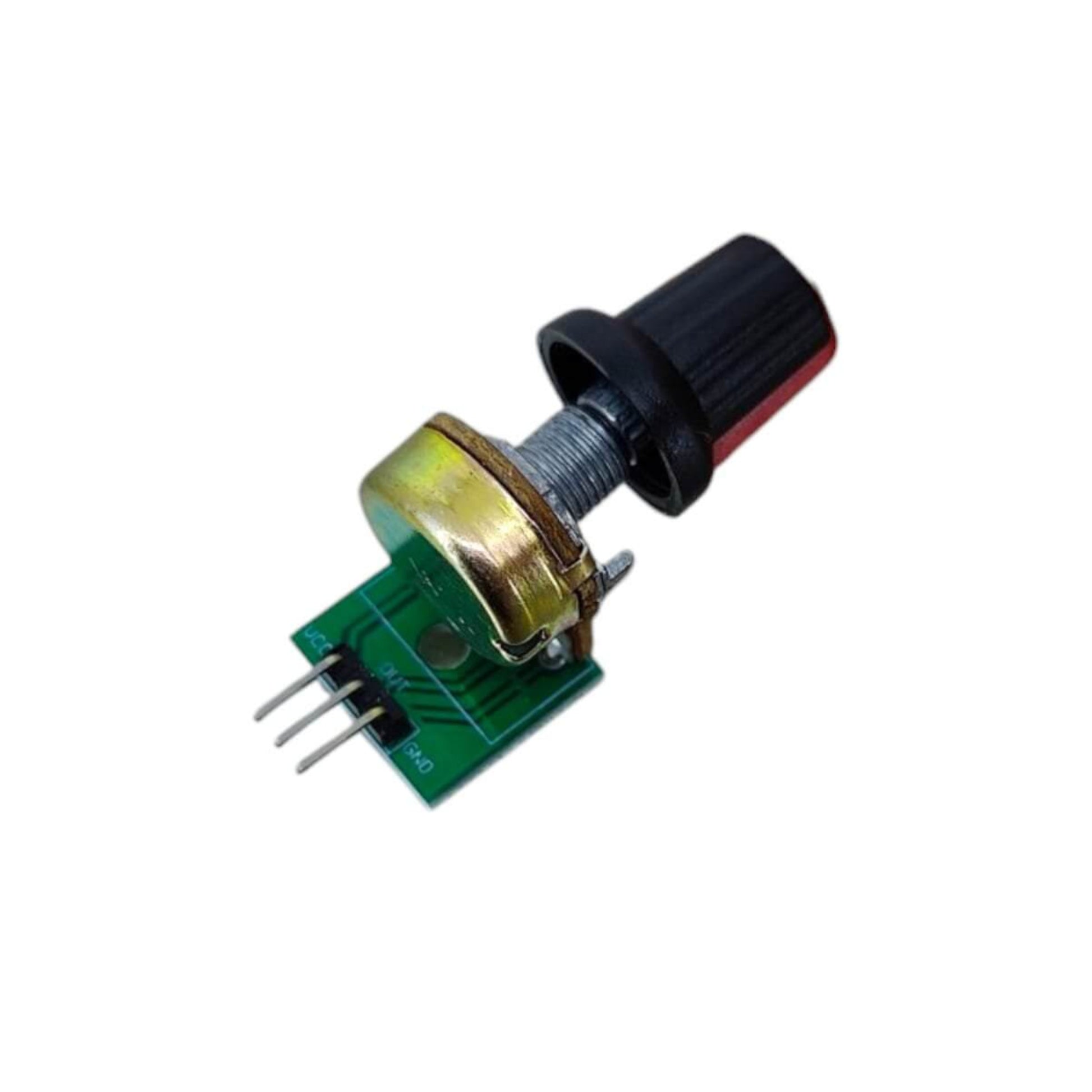 10k Adjustable Resistor Module with rotary potentiometer for voltage adjustments, ideal for electronics projects.