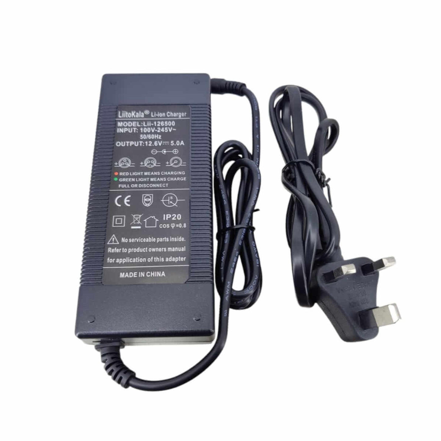 12.6V 5A Li-ion battery charger for 3-series 18650 packs, reliable and efficient charging solution.