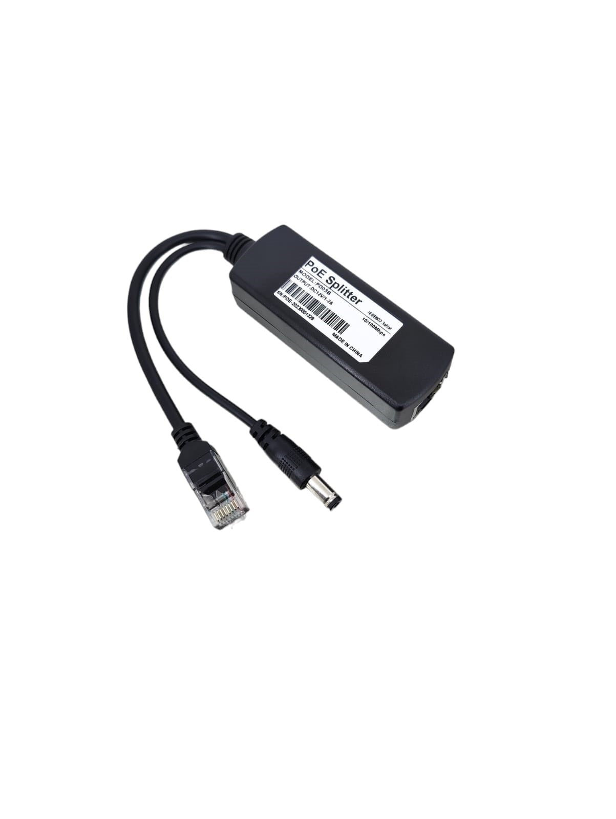 12V 2A POE Splitter for IP camera, IEEE 802.3af/at, stable signal transmission, low interference.