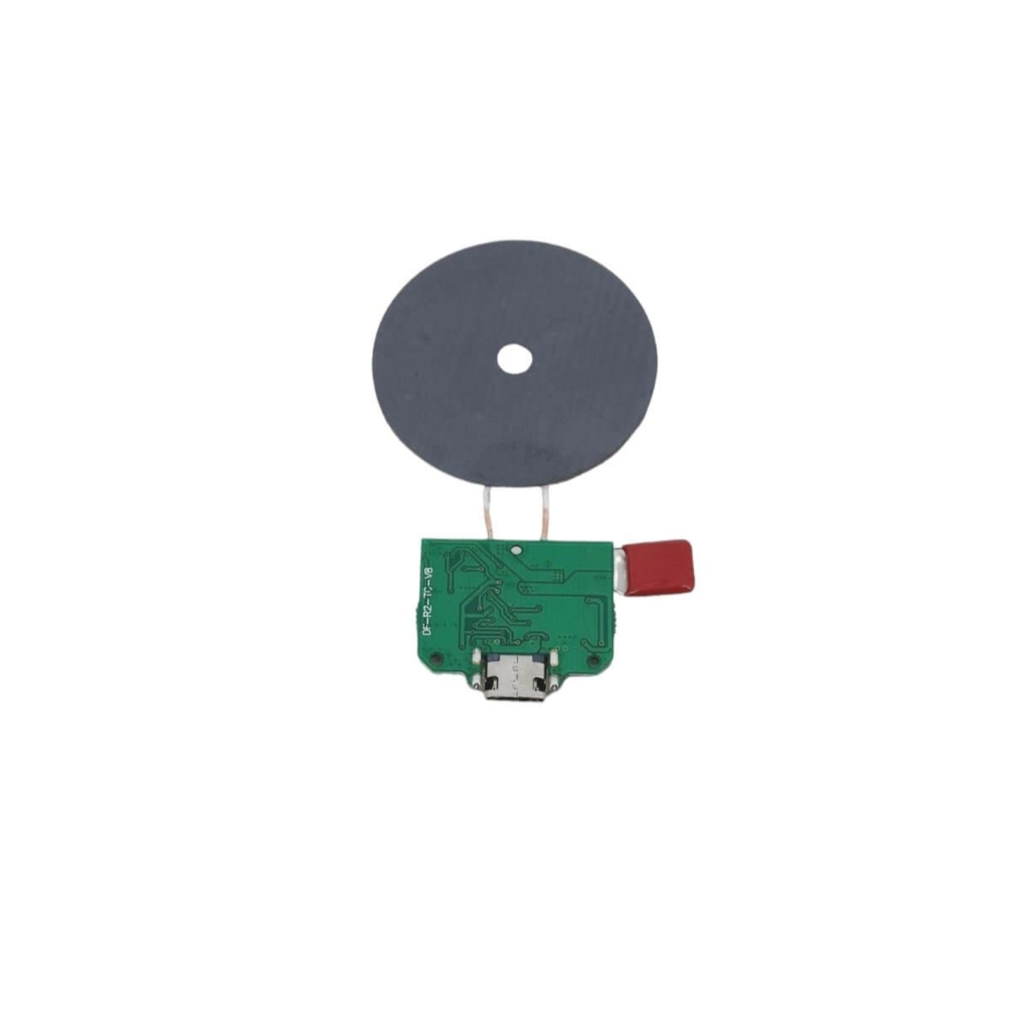 Back view of the 15W Qi Wireless Charger Module PCB and magnetic shielding sheet.