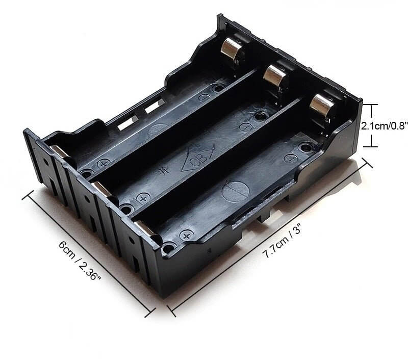 18650 battery holder with hard pins in 1 to 4 slot options, ideal for DIY electronics projects.