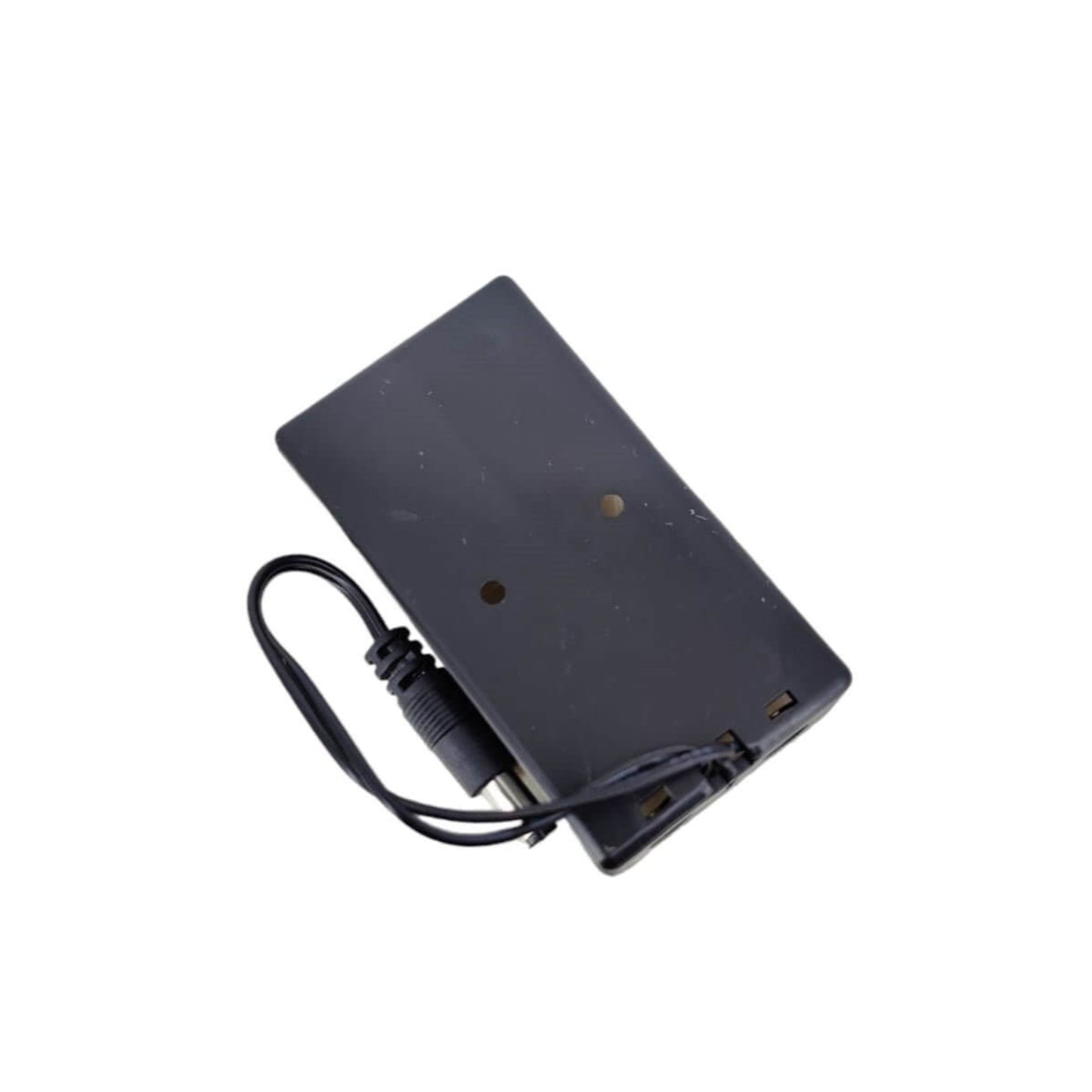 2x 18650 battery holder with 2.1mm DC plug, compact and durable for portable power.