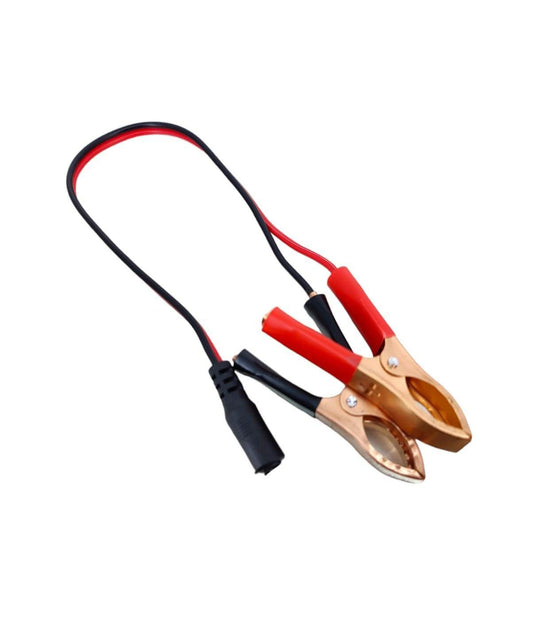DC 5.5mm x 2.1mm female to alligator clip power cable, ideal for LED lighting and CCTV systems, 25CM long.