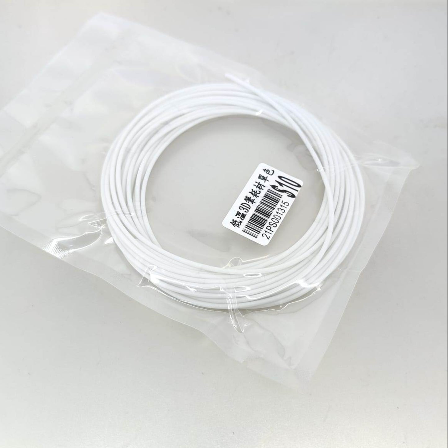 White PCL low-temperature 3D printing filament, 1.75mm, low-temperature molding, and eco-friendly.