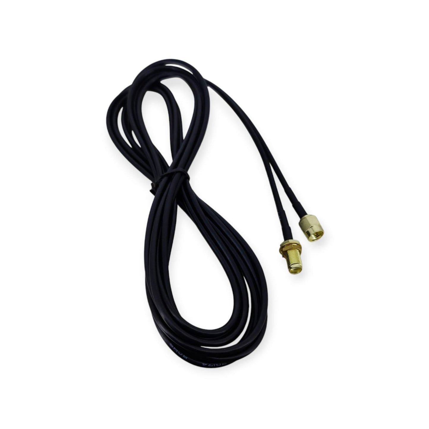 3m RG174 WiFi Antenna Extension Cable, 50 Ohm, featuring SMA Male to SMA Female gold-plated connectors.