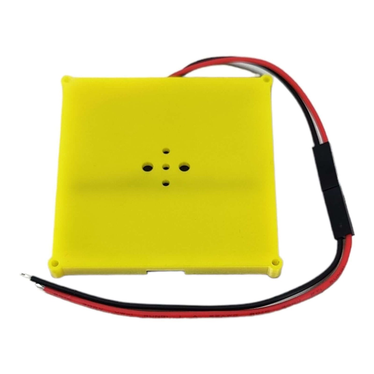 Rear view of 3V 100mA mini solar panel showing the durable yellow plastic casing and pre-wired Dupont connector.