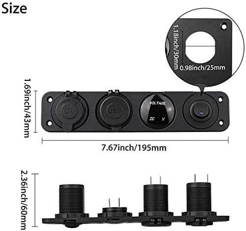 4 - in - 1 Car Charger Switch Panel - Dual USB, Voltmeter, 12V Outlet - Sun Cheong Computer Company Limited