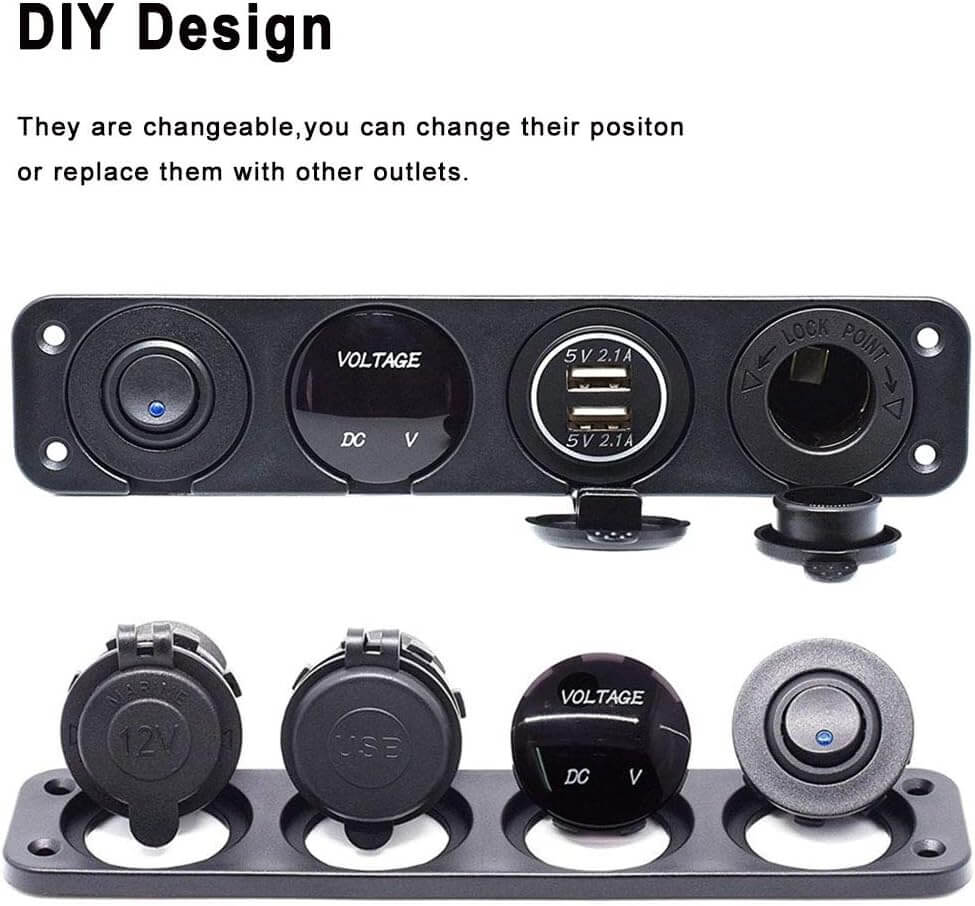 4 - in - 1 Car Charger Switch Panel - Dual USB, Voltmeter, 12V Outlet - Sun Cheong Computer Company Limited