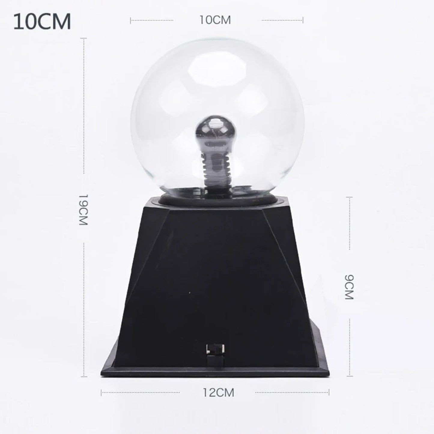 4 Inch USB Plasma Ball with touch-sensitive features and a sleek black base displaying captivating lightning effects.