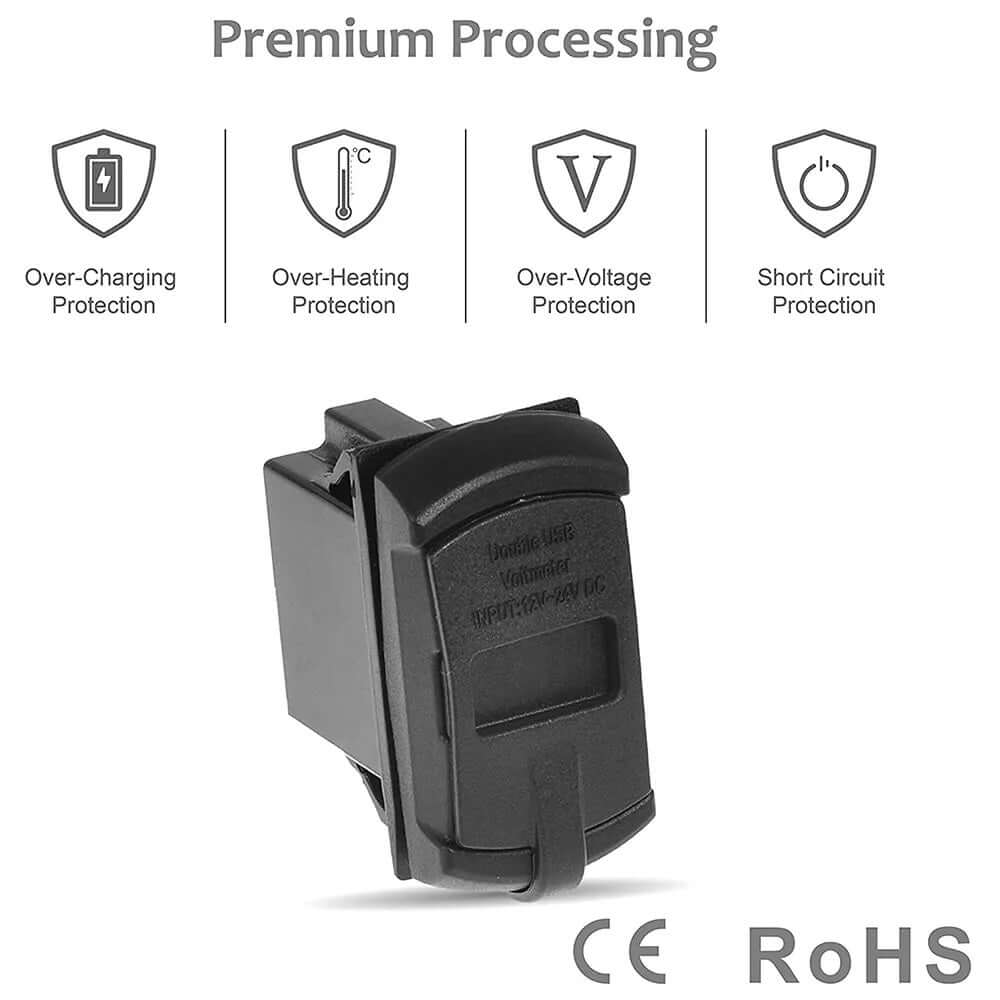 4.2A Dual USB Car Charger with Voltmeter - Sun Cheong Computer Company Limited