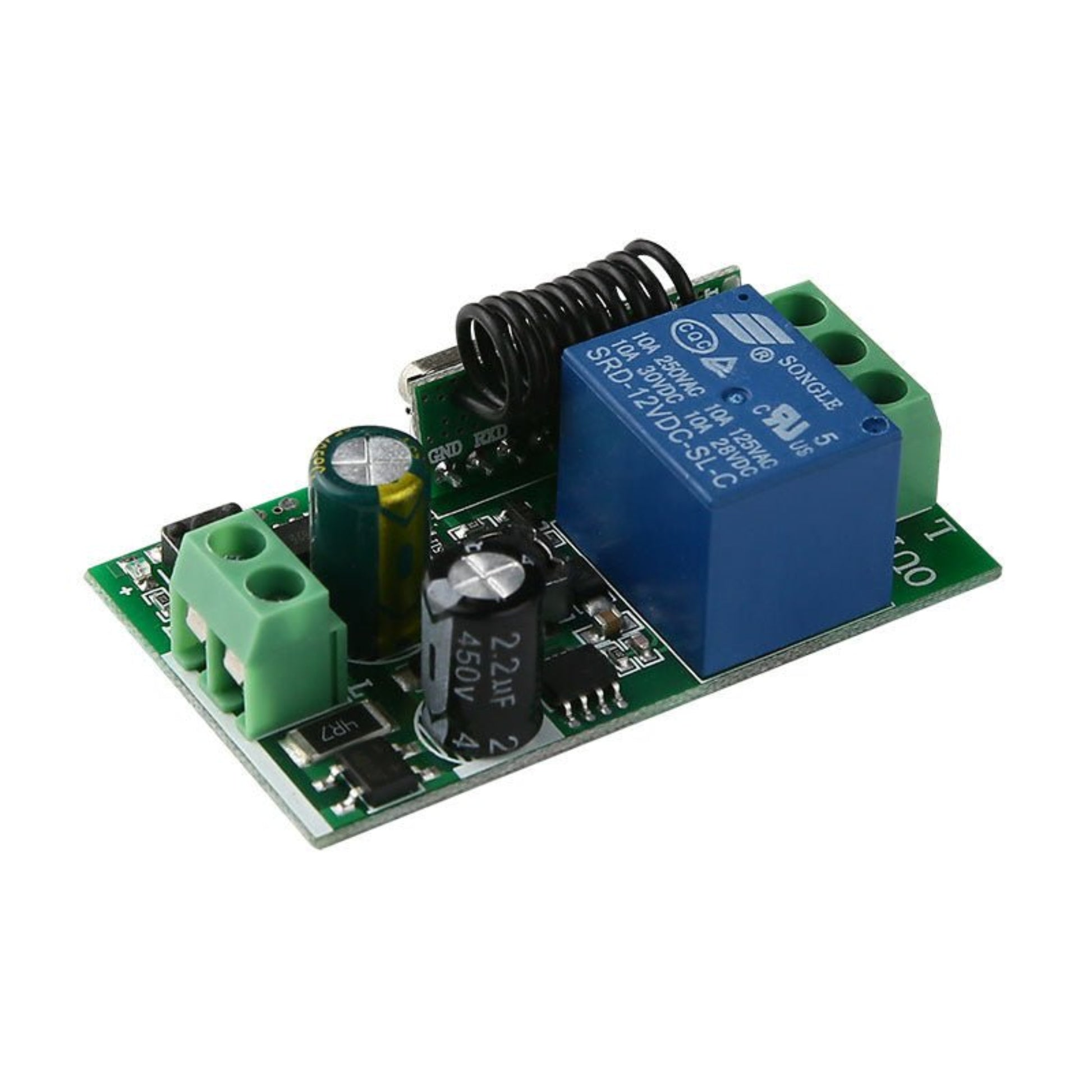 433MHz RF remote control switch circuit board for wireless lighting systems.