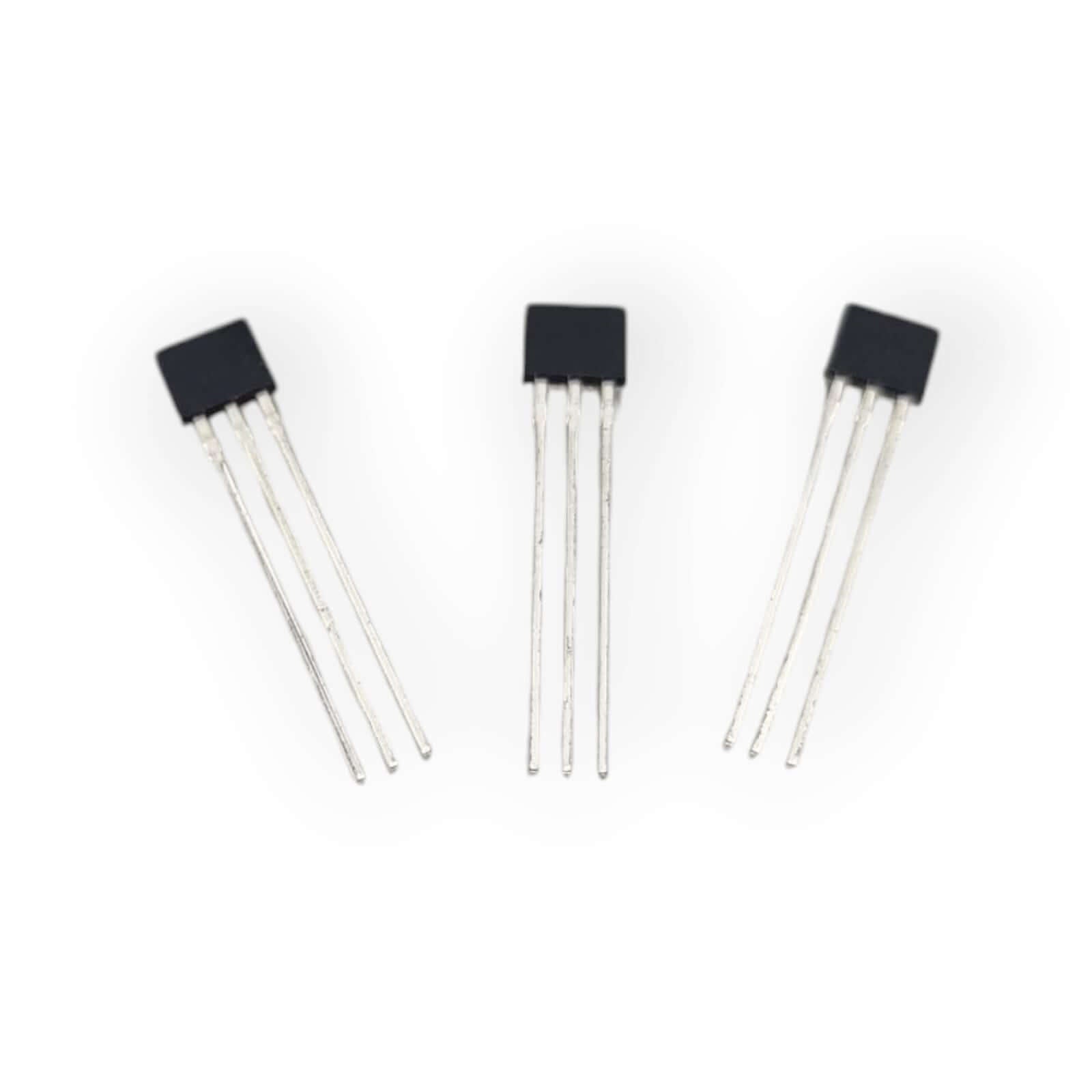 49E Linear Hall Sensor Switch 3pcs pack TO-92 magnetic field detectors for electronics and robotics projects.