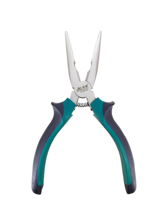 6 inch needle nose pliers with ergonomic rubber handle for precise handling and industrial use.