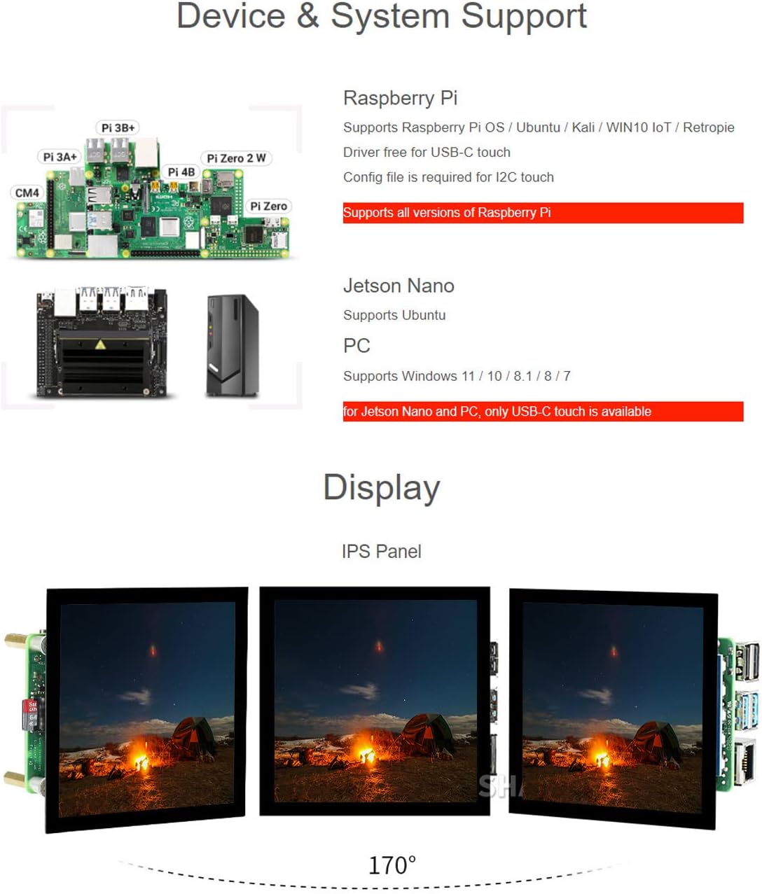4 inch screen for raspberry pi hk