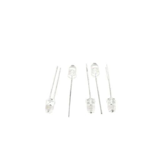 5pcs 5mm 940nm IR Emitter LED diodes with clear round lenses for electronics projects.