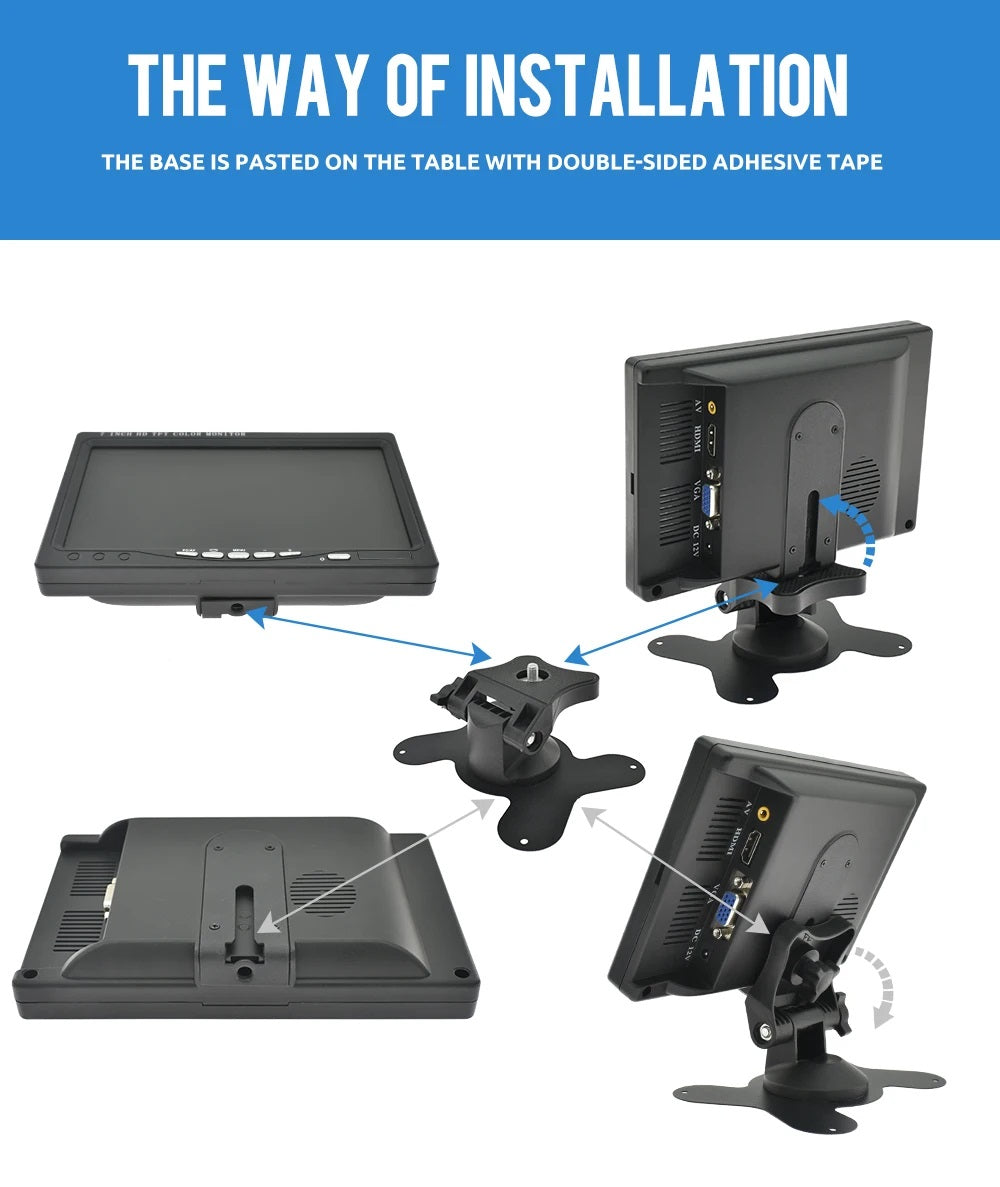 7” HDMI VGA AV LCD Monitor for CCTV