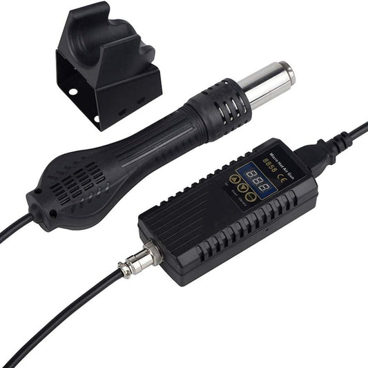 8858 700W Digital Hot Air Rework Station with control unit and nozzle, ideal for electronics repair and desoldering tasks.