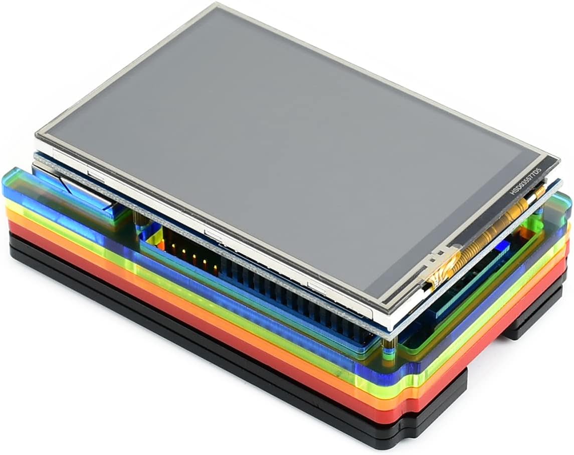 Colorful Rainbow Acrylic Case for Raspberry Pi 4, with Cooling Fan