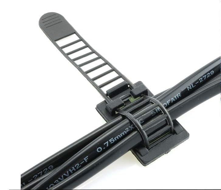 20pcs Cable Clips Tie Self-Adhesive Adjustable Fastens Organizer