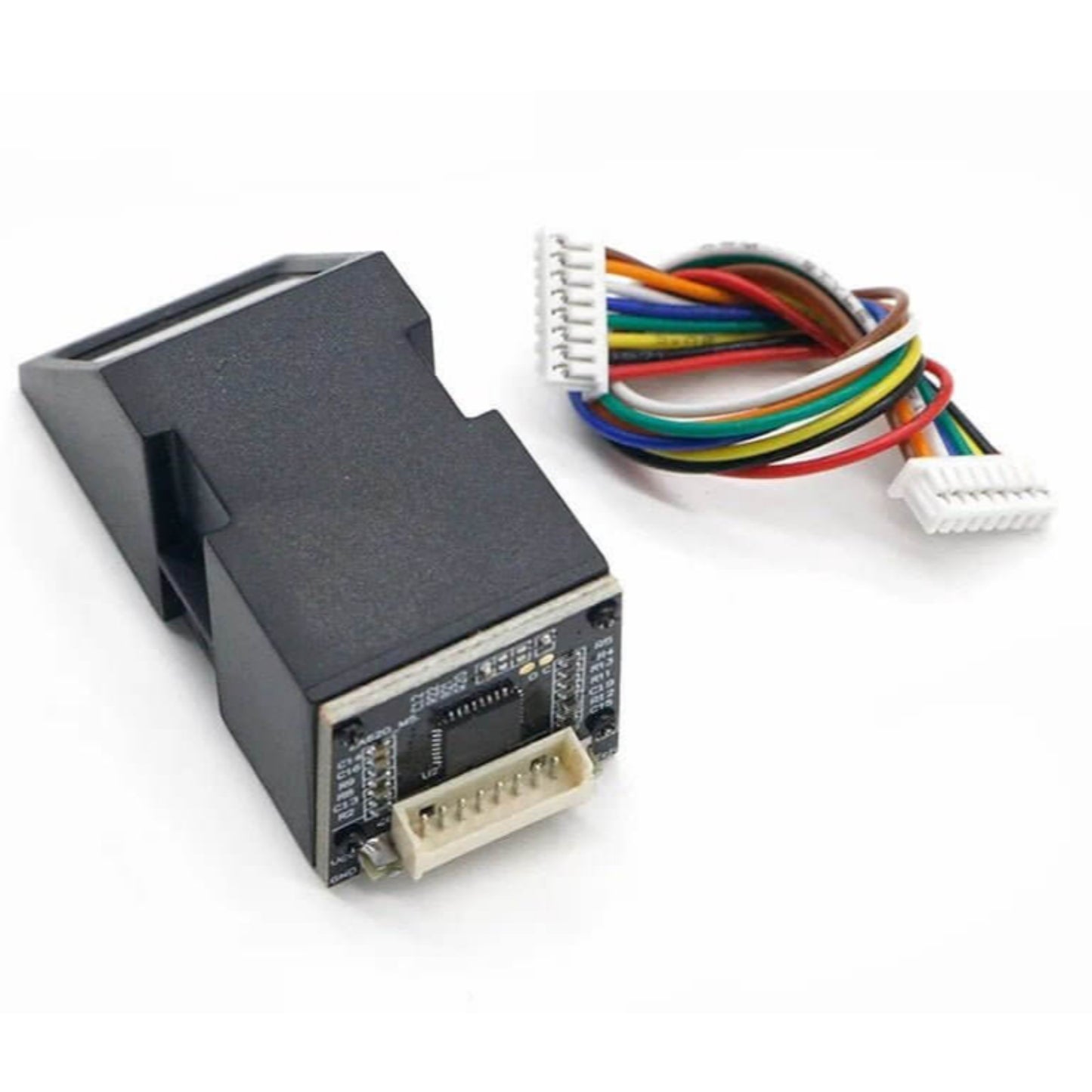 AS608 Fingerprint Reader sensor module with connector wires for Arduino projects.