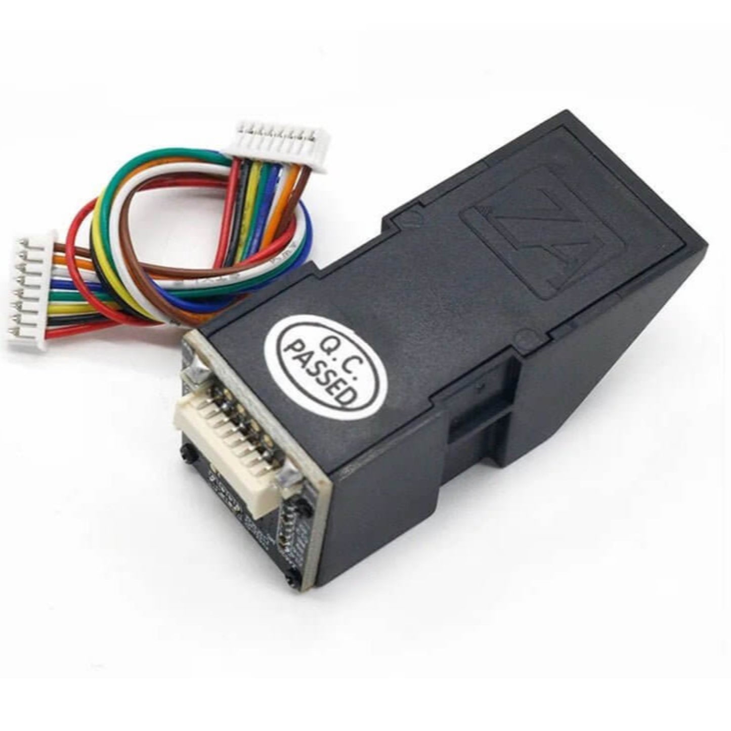AS608 Fingerprint Reader Module for Arduino with multi-colored wires for secure fingerprint detection.