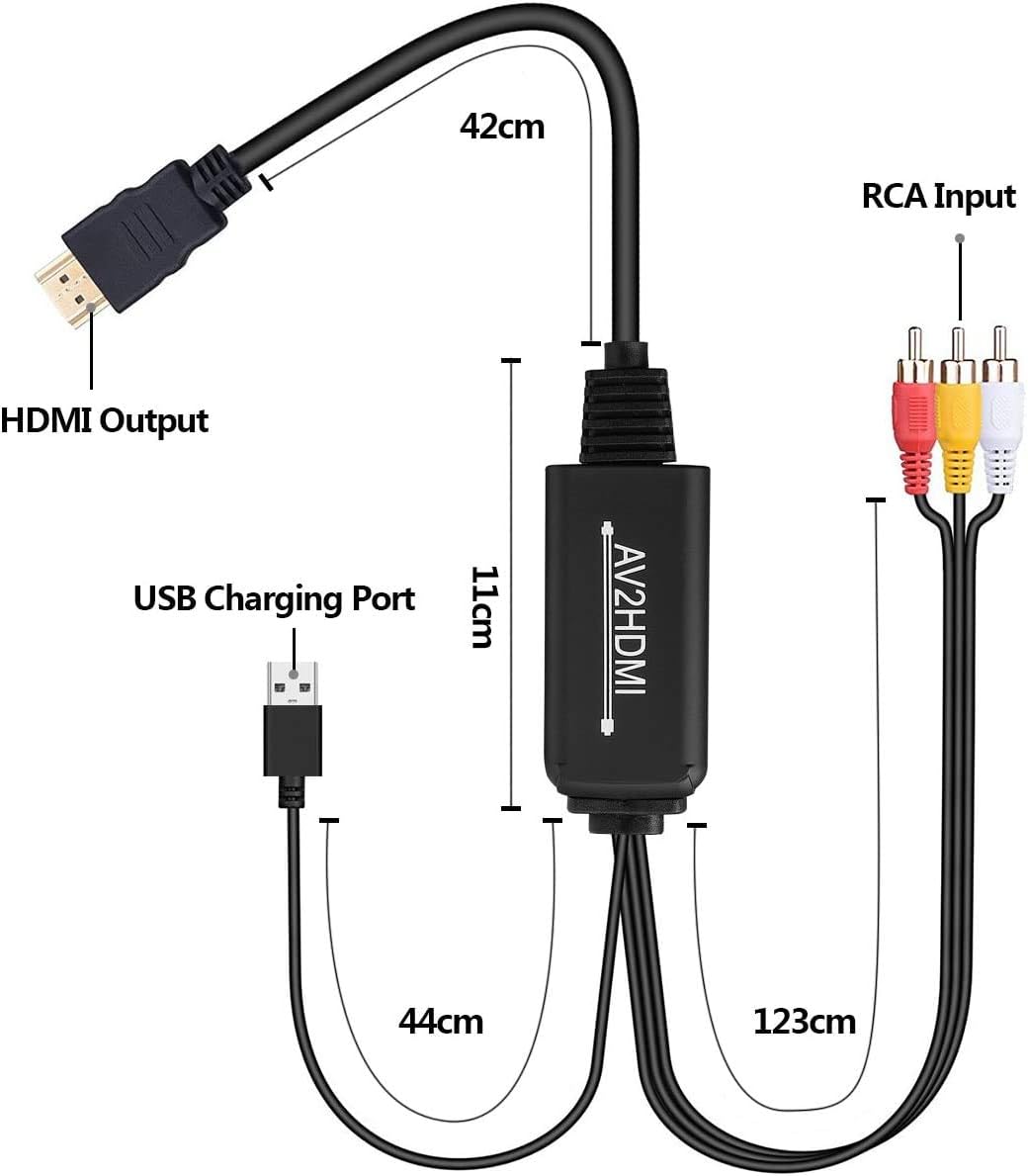 RCA to HDMI Cable Converter AV to HDMI 1080p