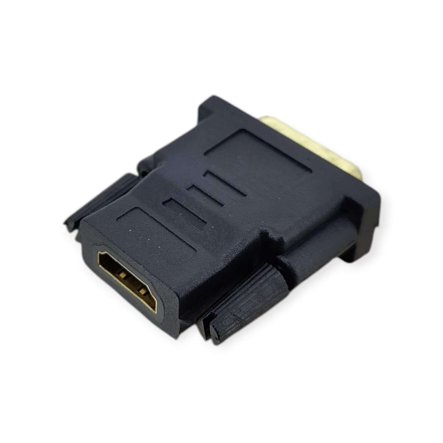 DVI 24+5 male to HDMI female adapter for 1080P video output, featuring a compact and durable design.