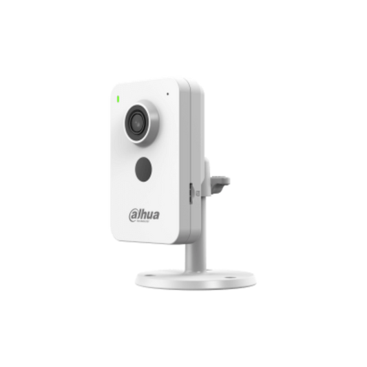 Dahua C4K-P 4MP Wi-Fi + PoE Camera on a white background, showcasing its compact design and surveillance features.