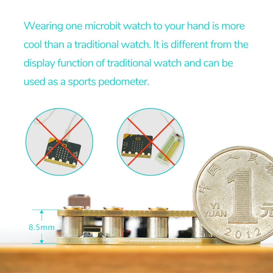 Microbit Wearable Watch Handle Kit (not include micro:bit)