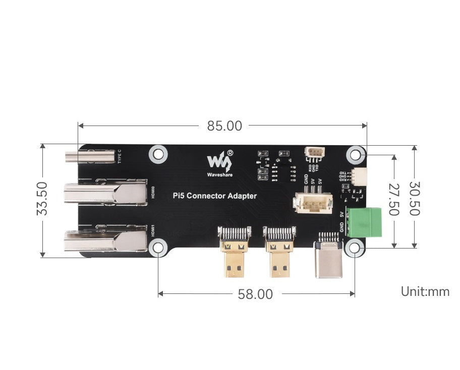 Micro HDMI to HDMI Adapter Board for Raspberry Pi 5 / Raspberry Pi 4B