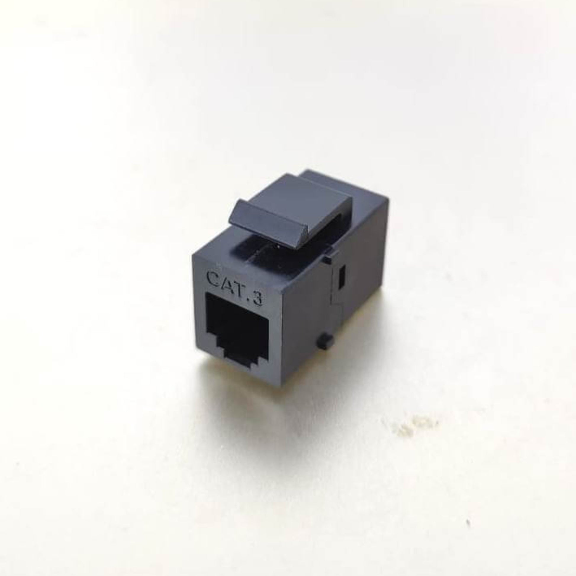 RJ11 connector female to female for extending telephone lines with high fidelity sound quality.