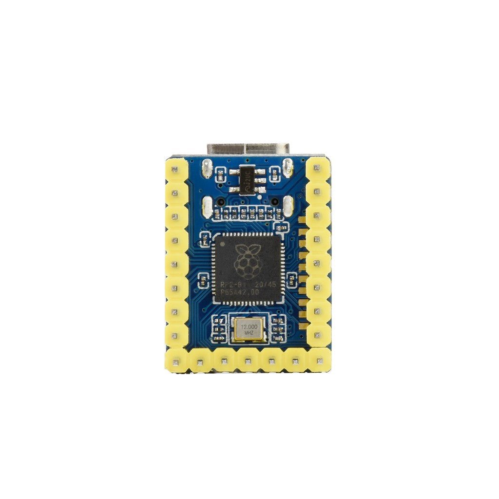 RP2040-Zero board for Raspberry Pi featuring dual-core Cortex M0+ processor and USB-C connector.