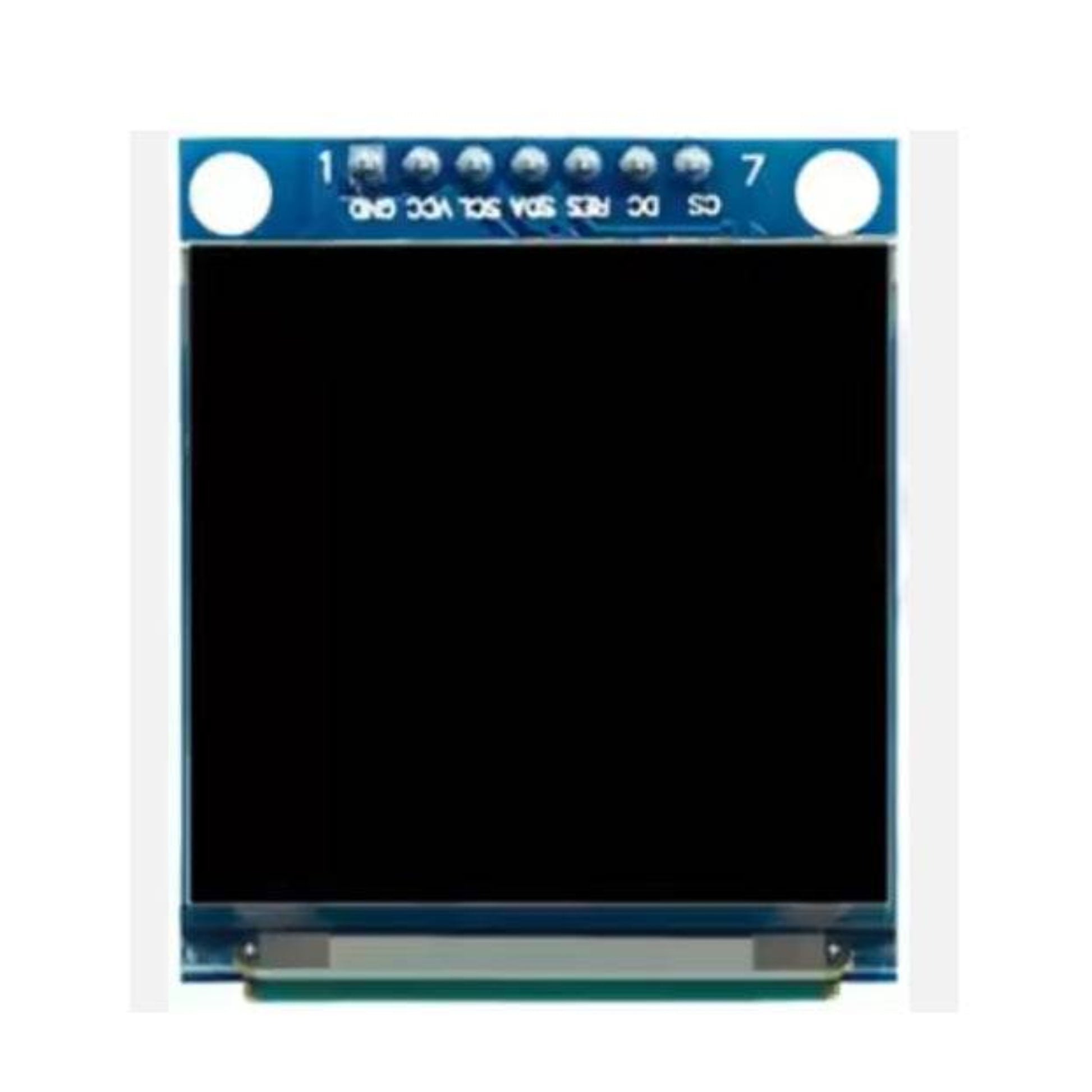 1.5 inch SSD1351 full color OLED monitor module for Arduino with 128x128 resolution and 7-pin SPI connection.