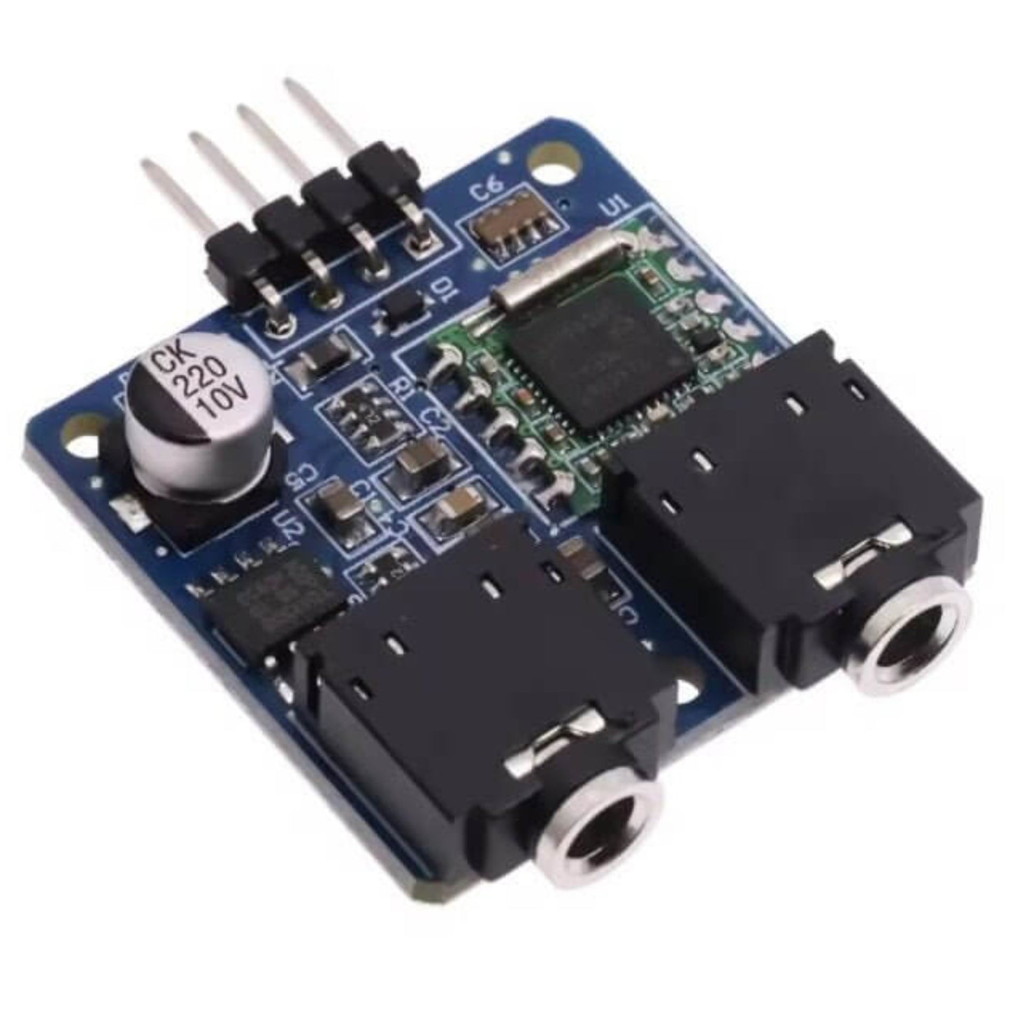 TEA5767 FM Stereo Radio Module for Arduino with antenna interface and power filtering features.