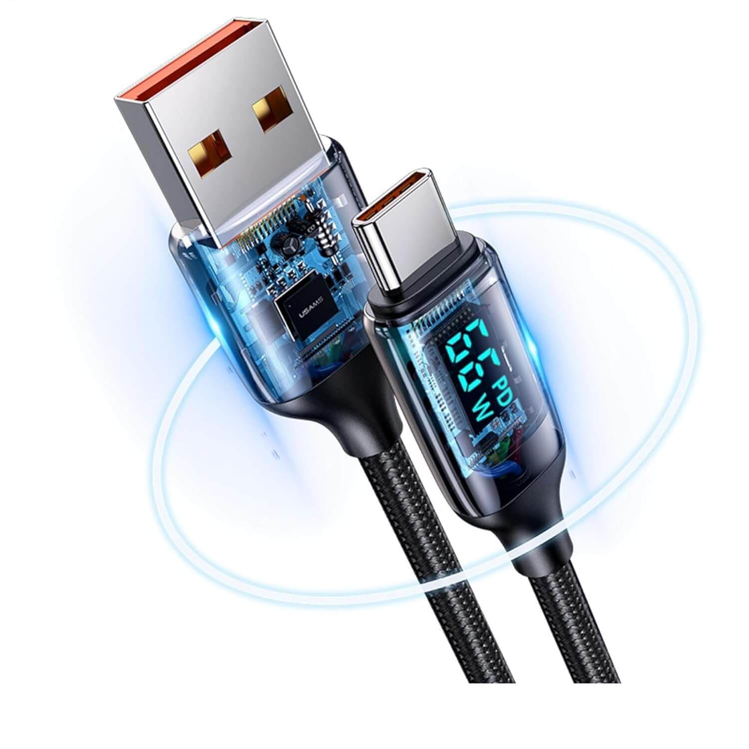 USAMS Digital Display USB - A to USB - C Cable 66W - Sun Cheong Computer Company Limited
