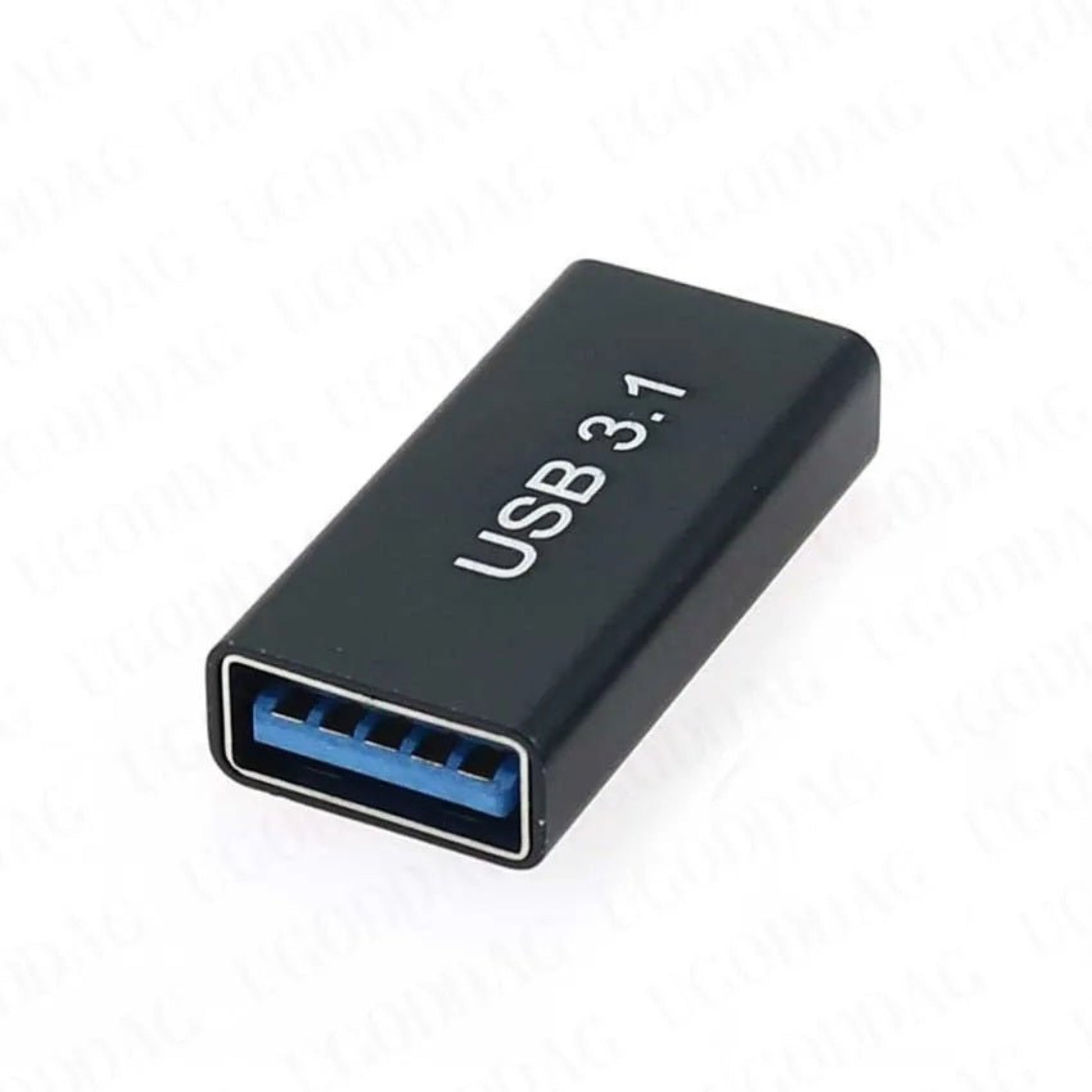 USB Type-C female to USB 3.0 female adapter for fast data transfer and charging. Compatible with various devices.