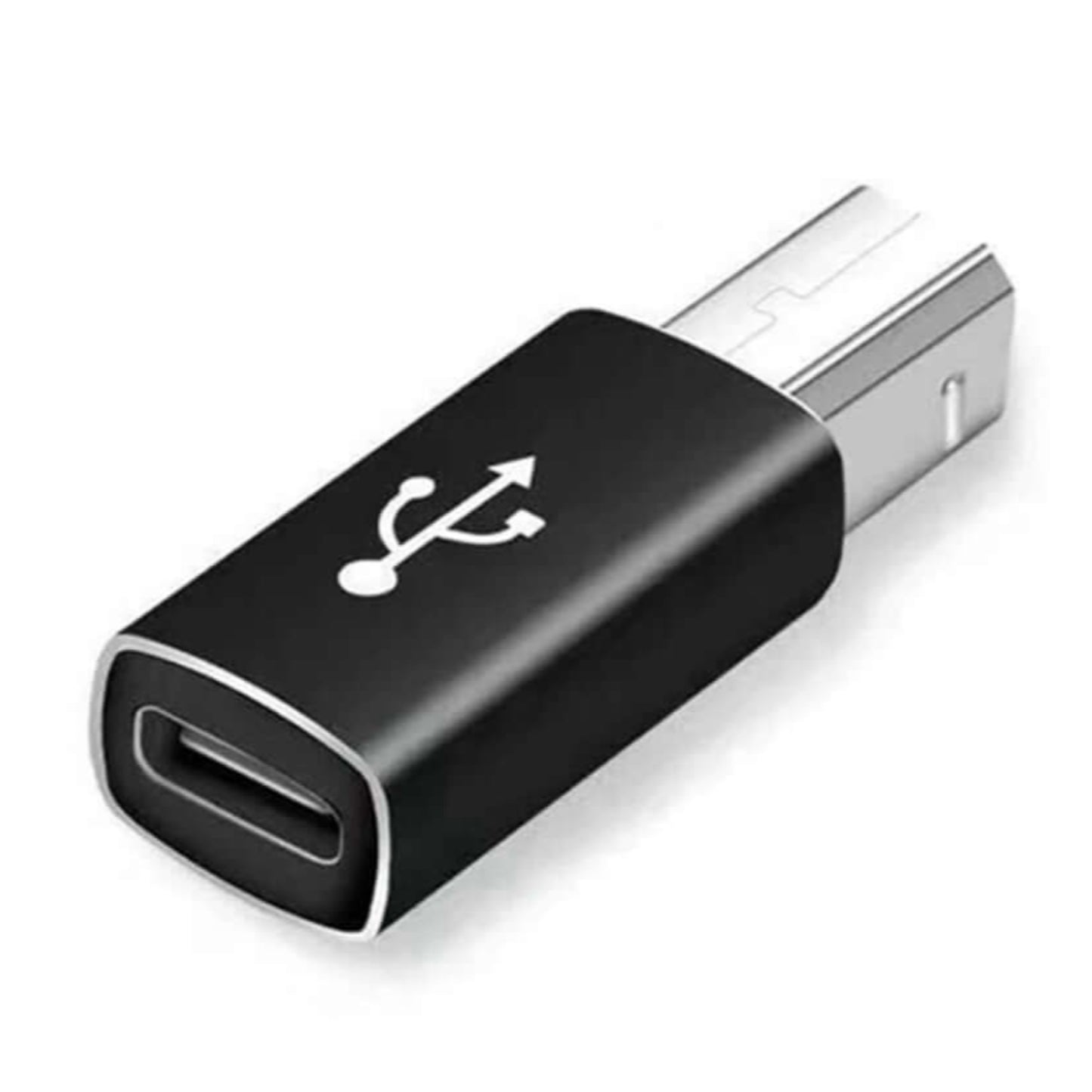 Type-C to USB B MIDI adapter for printers and MIDI instruments, compact and versatile connectivity solution.