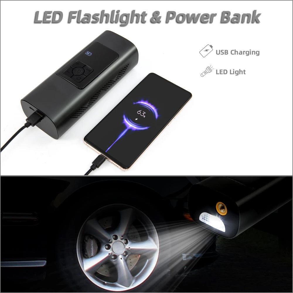 Car Portable Air Compressor Inflator Pump Rechargeable