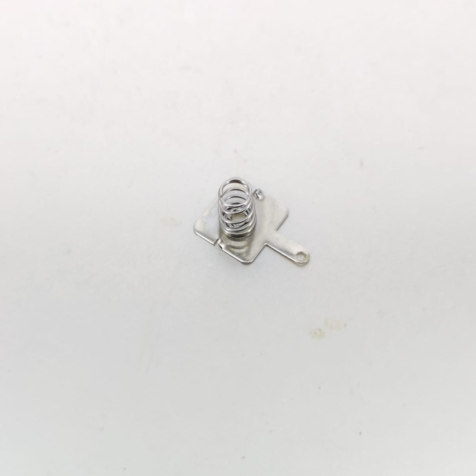 Battery spring contact piece for AA or AAA batteries, 10pcs set, 13mm x 12mm plate and 8mm spring length.