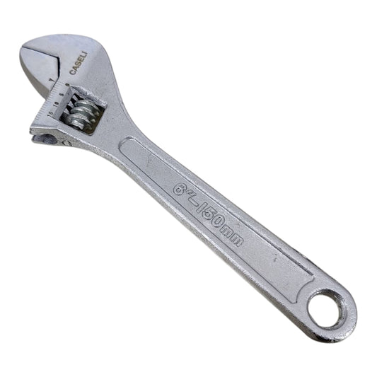 6-inch industrial grade carbon steel adjustable wrench for versatile use in home repairs and professional tasks.