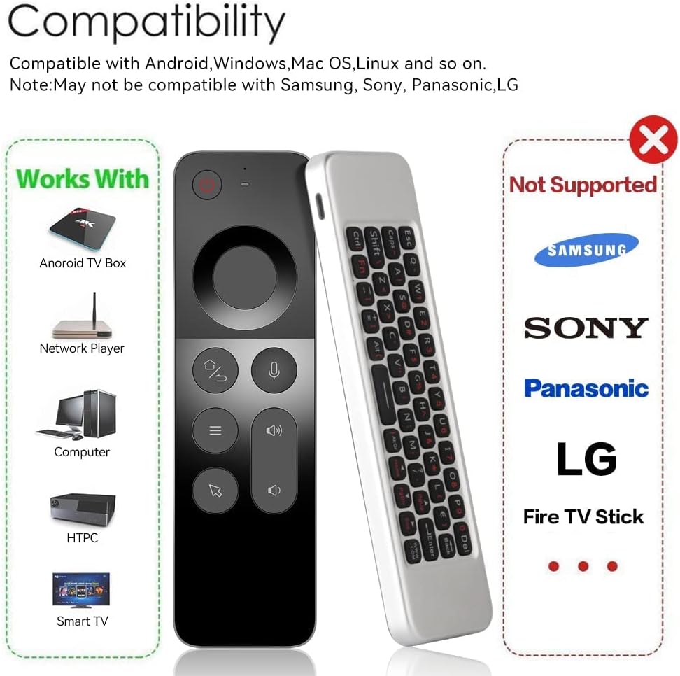 Air Mouse Wireless Keyboard Mouse Rechargeable