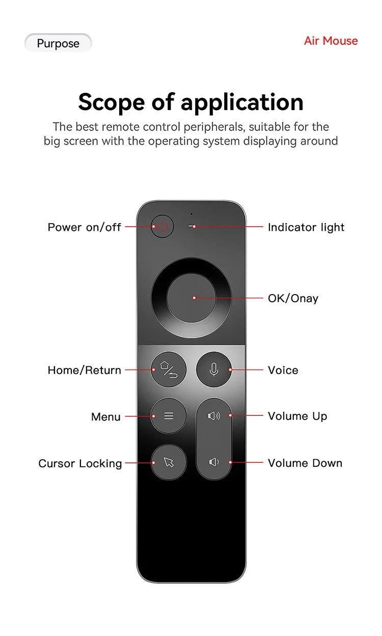 Air Mouse Wireless Keyboard Mouse Rechargeable