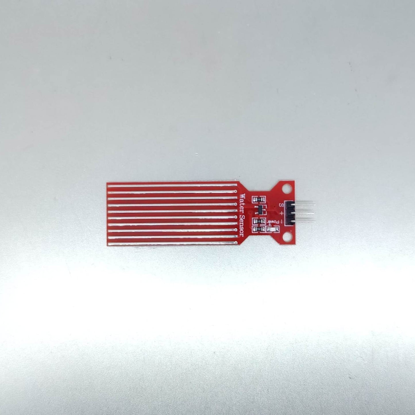 Top down view of the analog water level sensor showing parallel conductive traces.