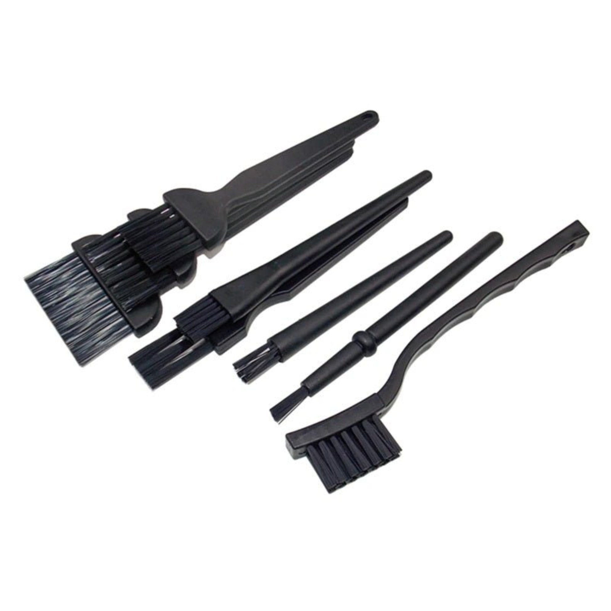 9pcs multi-use anti-static brushes for PCB cleaning, featuring varied bristle types and sizes, durable and portable.
