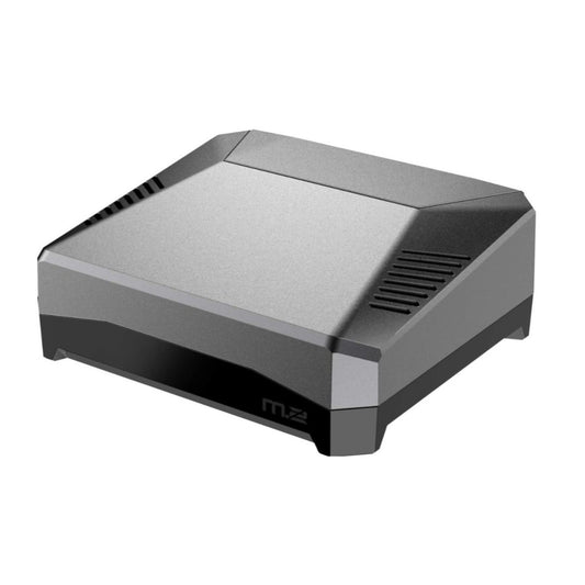 Angled view of the sleek Argon ONE M.2 aluminum case designed for Raspberry Pi 4, enhancing aesthetics.