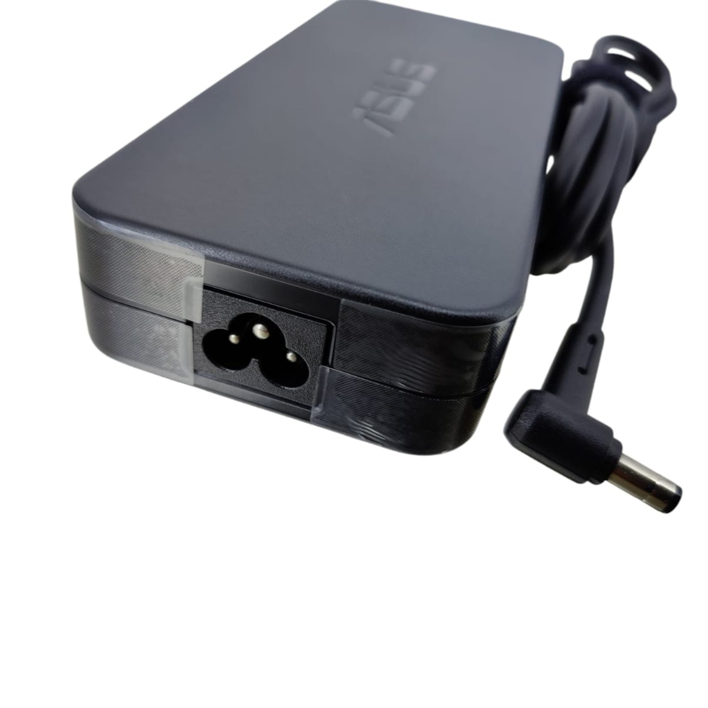 ASUS 180W laptop charger close-up with 5.5x2.5mm tip and power cord, suitable for high-performance ASUS laptops.