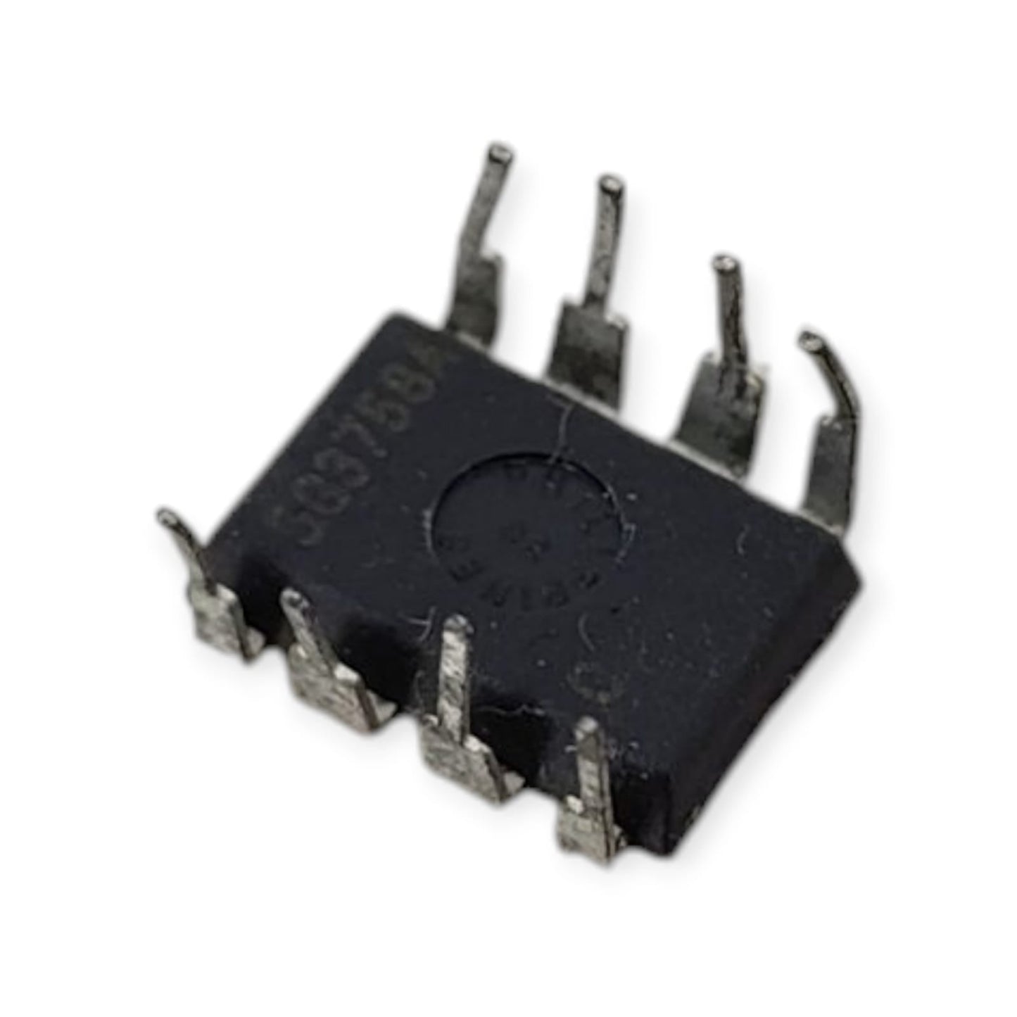 Underside view of the AT24C256 8-pin IC, showing the pins and package bottom.