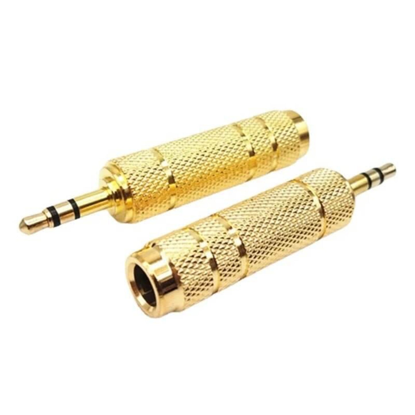 3.5mm to 6.35mm audio adapter with gold-plated connectors for earphones and microphones